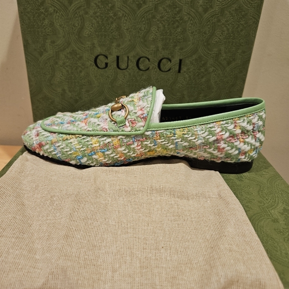 Gucci Jordaan Tweed Horsebit Moccassin Loafers Multicolor Size EU 36 - Picture 4 of 10